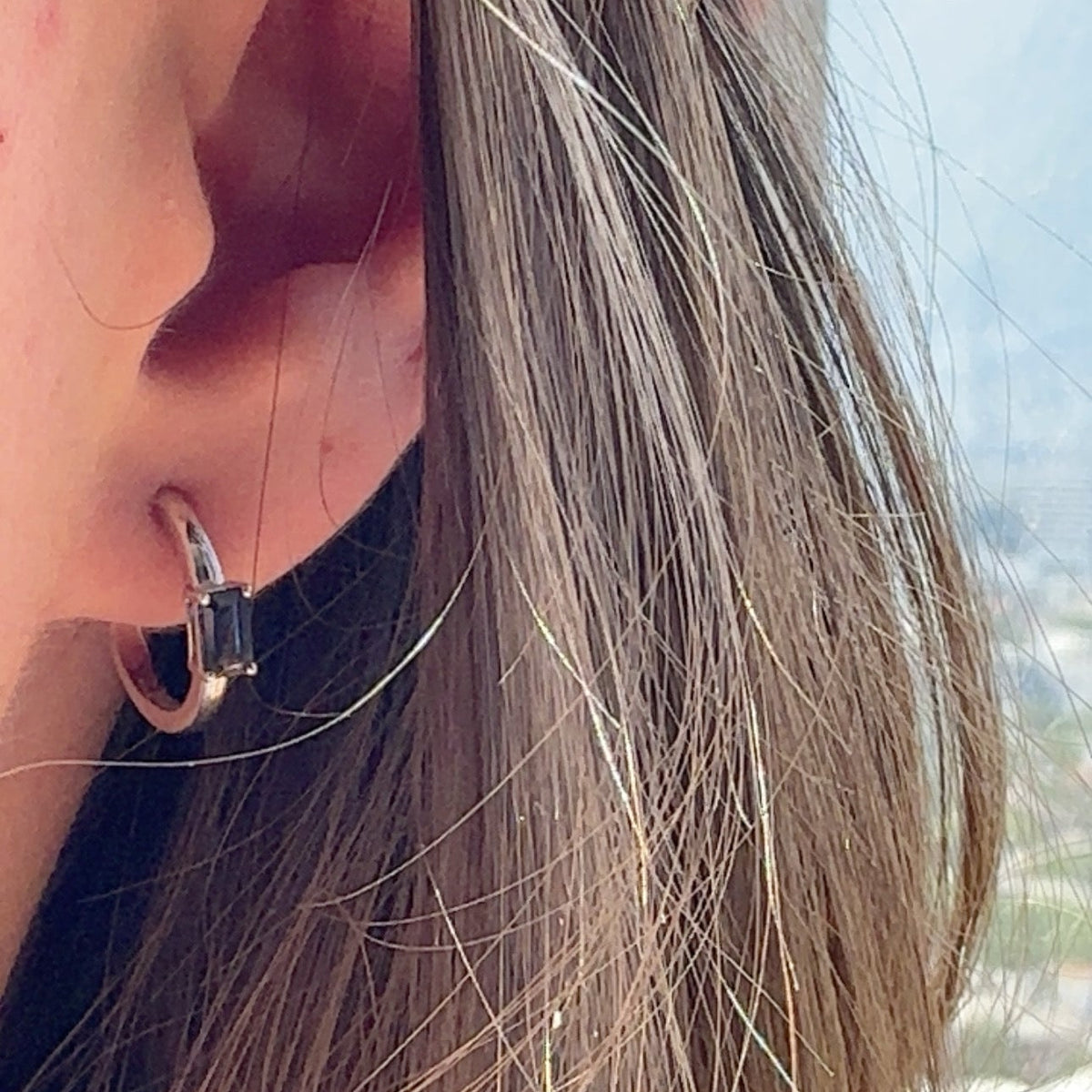 Sapphire Huggie Earrings