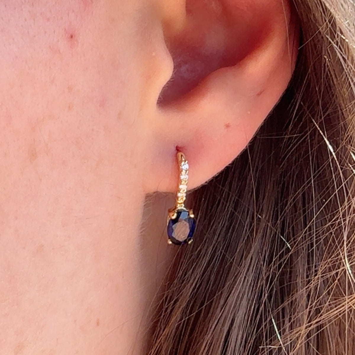 Sapphire Diamond Drop Earrings