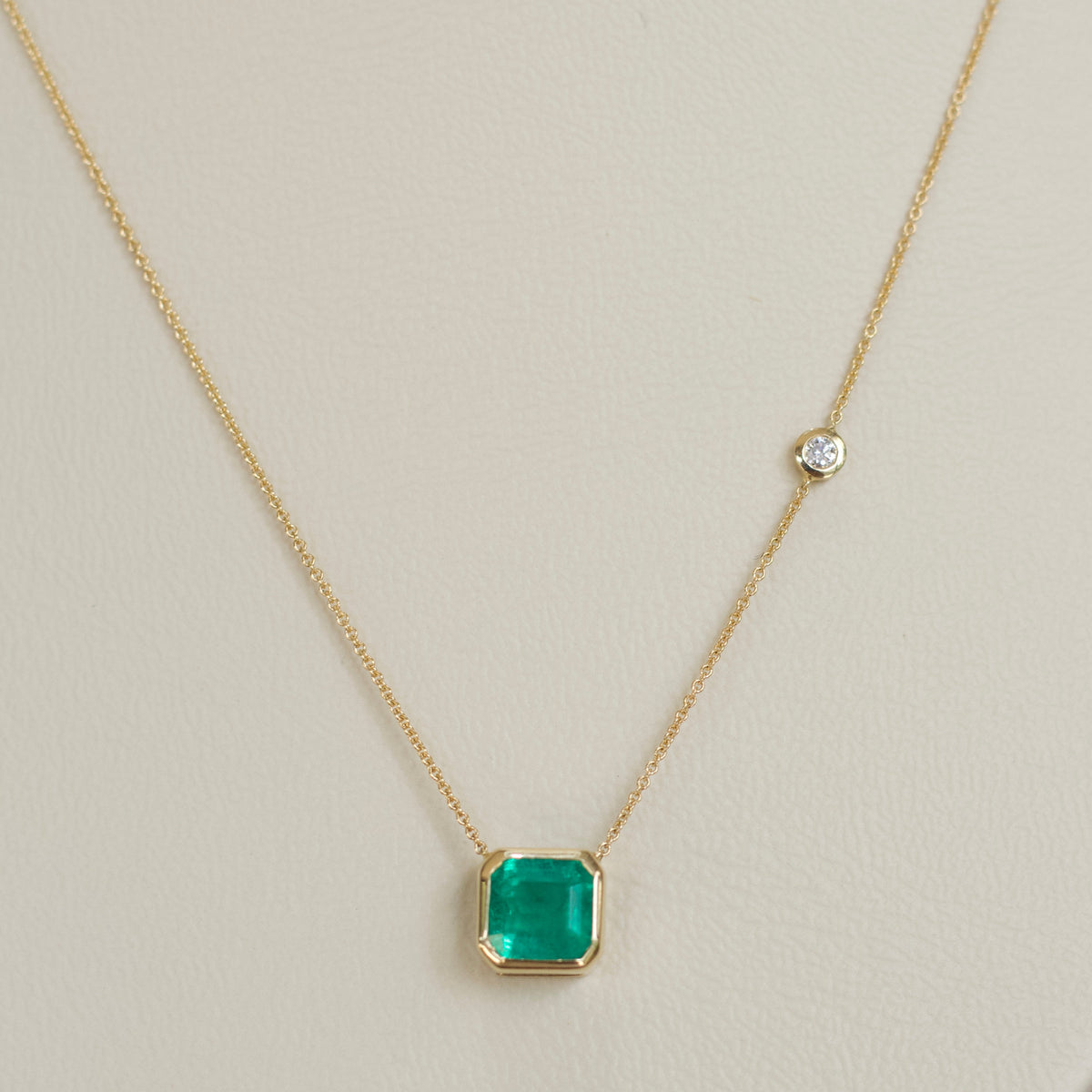 Emerald Bezel Necklace